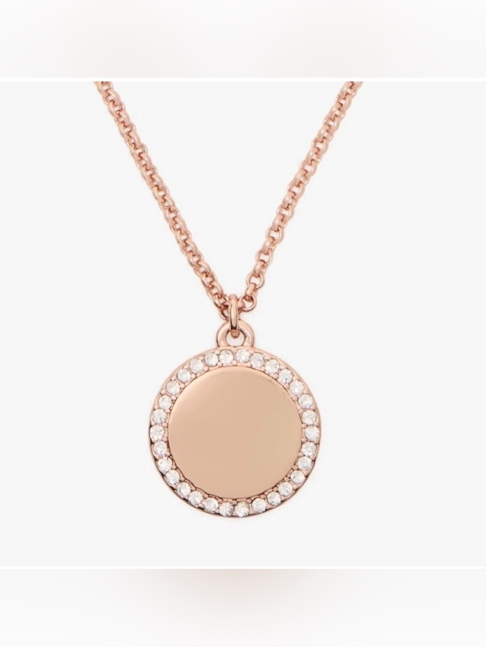 Kate Spade “Spot The Spade” Rose Gold Pave Charm Pendant Necklace -NWT - Picture 6 of 6